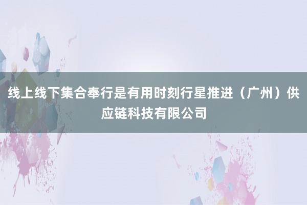 线上线下集合奉行是有用时刻行星推进(广州)供应链科技有限公司